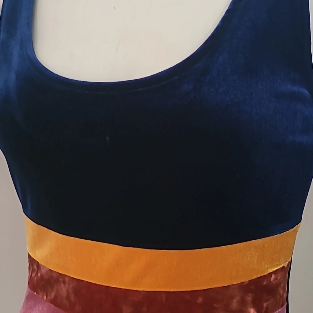 F21 Velvet Multicolored Bodysuit - Picture 7 of 8